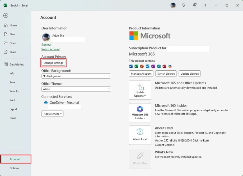 Comment désactiver Copilote dans Word, Excel et PowerPoint : Guide facile 8 ouvrir les paramètres de confidentialité dans Excel