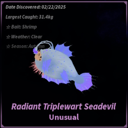Guide ultime pour compléter le Bestiaire Abyssal Zenith dans Fisch 9 Radiant Triplewart Seadevil