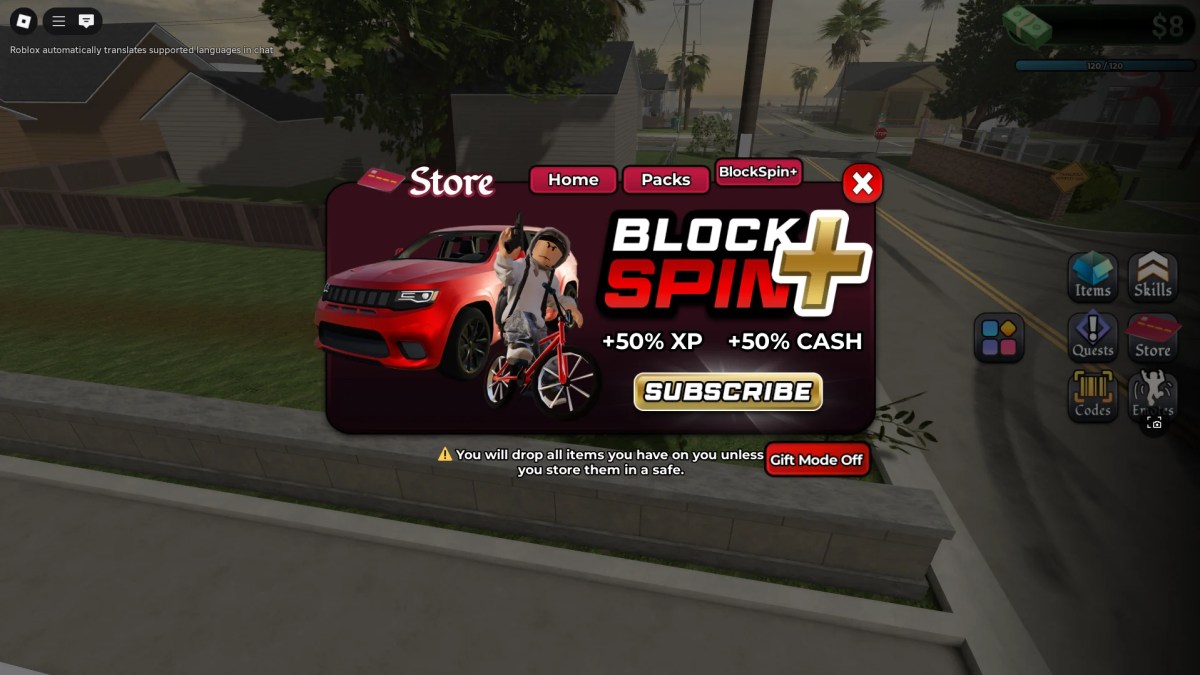 Comment obtenir de l'argent rapidement dans BlockSpin: Guide complet 10 Un joueur interagissant avec le menu du magasin pour obtenir Blockspin Plus BattlePass