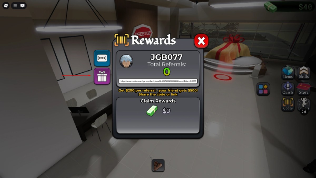 Comment obtenir de l'argent rapidement dans BlockSpin: Guide complet 11 Un joueur interagissant avec le menu de code dans Blockspin