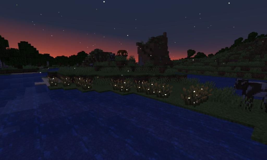 Buisson de lucioles Minecraft : Comment obtenir, utilisations et plus 6 Minecraft Fireflies la nuit