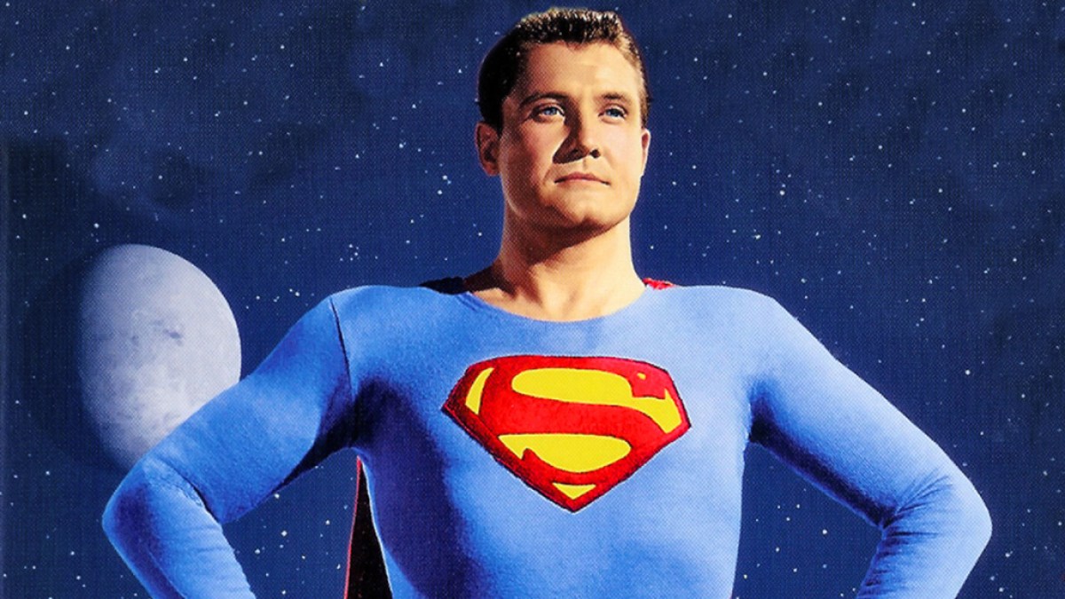 Qui joue l'homme d'acier dans chaque film et émission de télévision Superman en prise de vue réelle 6 George Reeves en tant que Superman dans l'art clé pour les aventures de Superman