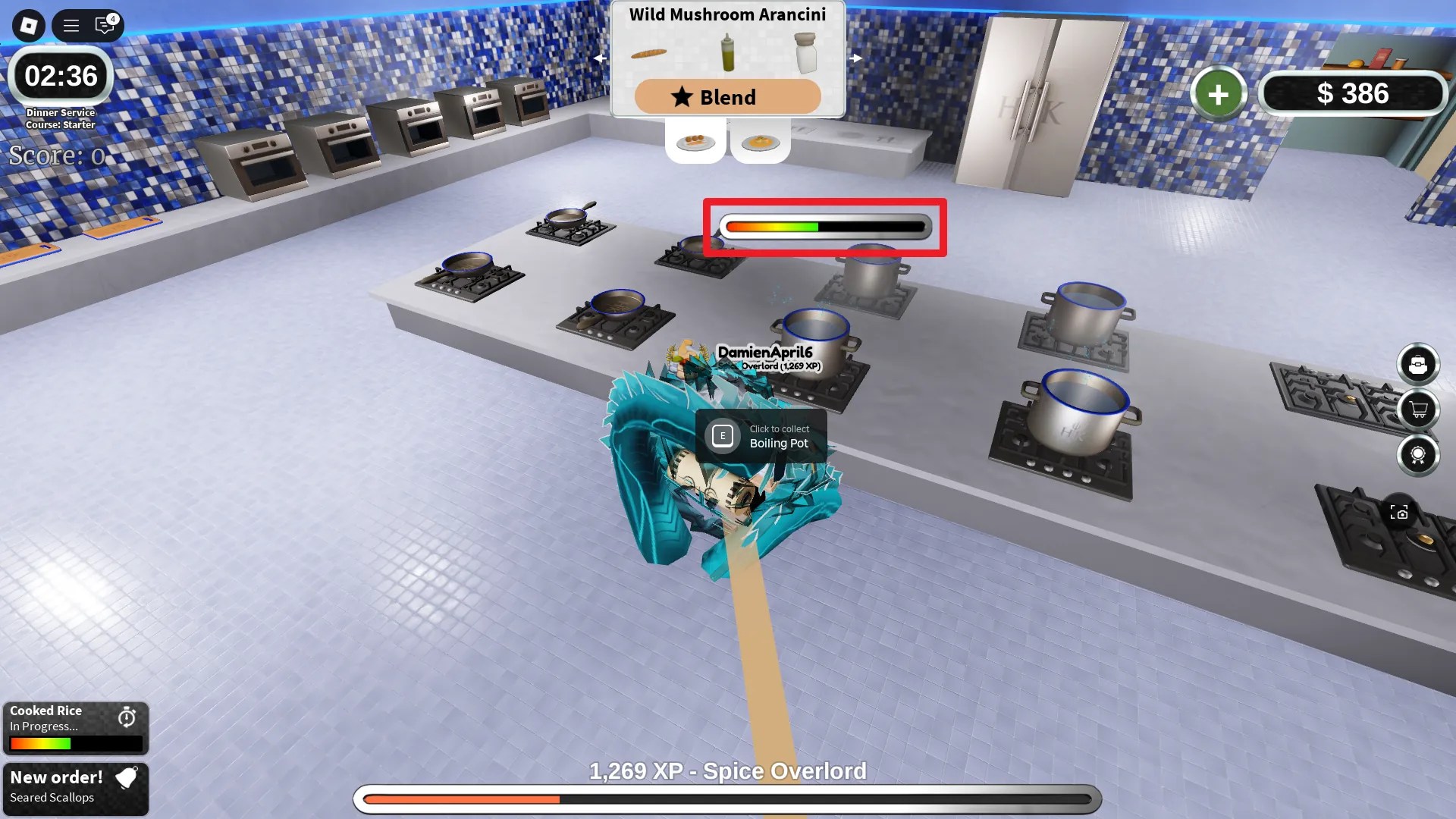 Guide ultime de Roblox Hell's Kitchen : Astuces pour les débutants 10 Joueur cuisinant un plat parfait dans Hell's Kitchen Roblox
