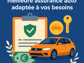 Les clés pour choisir la meilleure assurance auto adaptée à vos besoins 23 a car and money on a blue background
