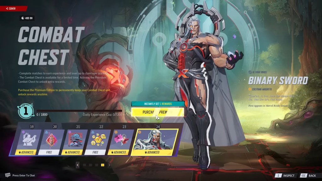 Marvel Rivals Saison 2.5 : Guide Complet des Récompenses de Combat dans le Coffre 9 Marvel Rivals Season 2.5 Combat Chest Magneto skin