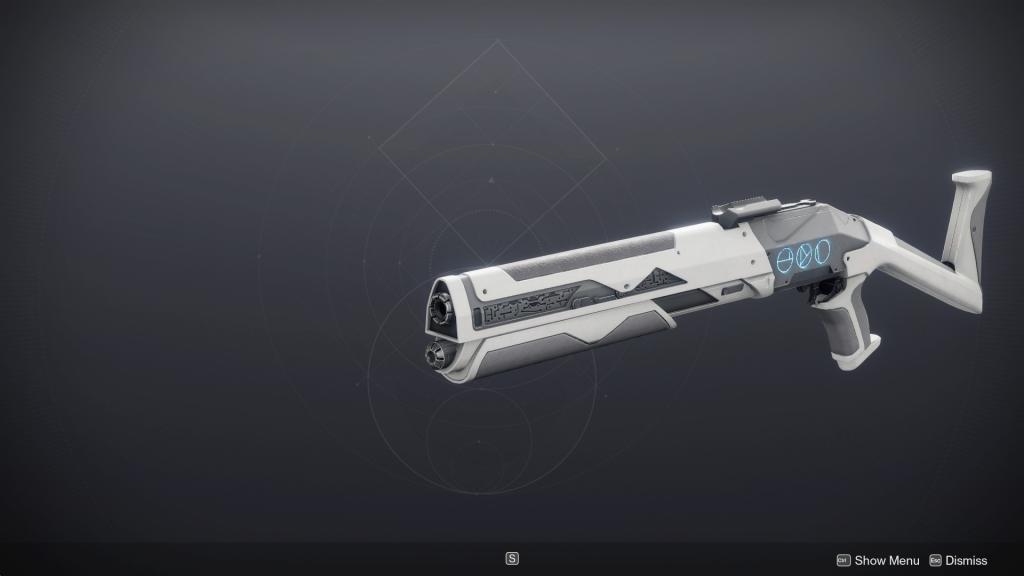 Top 9 des armes du Rite dans Destiny 2 : Guide ultime 10 Le fusil à pompe A Sudden Death dans l'événement Rite des Neuf de Destiny 2, incluant des symboles des Neuf.