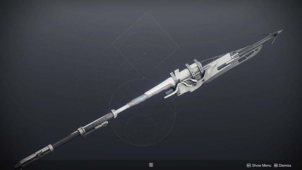 Top 9 des armes du Rite dans Destiny 2 : Guide ultime 8 La glaive Greasy Luck des Ghosts of the Deep, vue dans les collections dans sa version du Rite des Neuf.