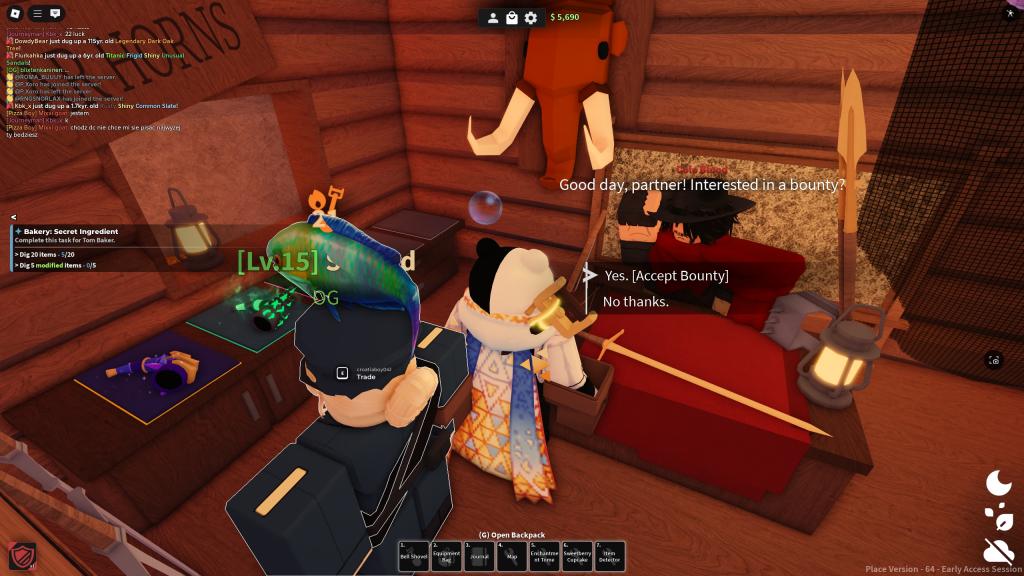 Guide de progression ultime de Roblox : Progresser rapidement ! 7 Un joueur de Roblox parle au PNJ de la Guilde de Combat dans Roblox Dig