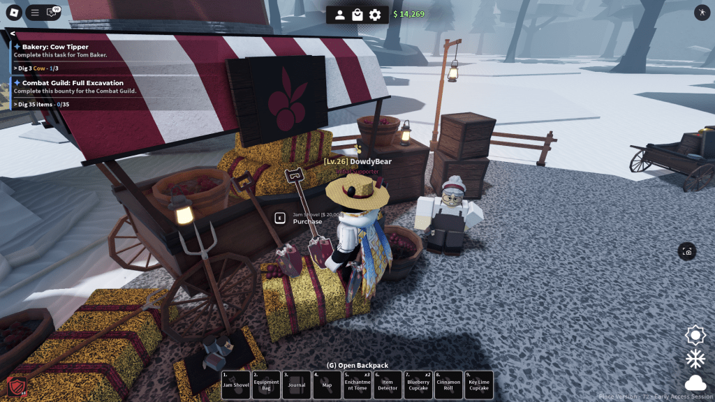 Guide de progression ultime de Roblox : Progresser rapidement ! 6 Un joueur de Roblox Dig regarde une pelle