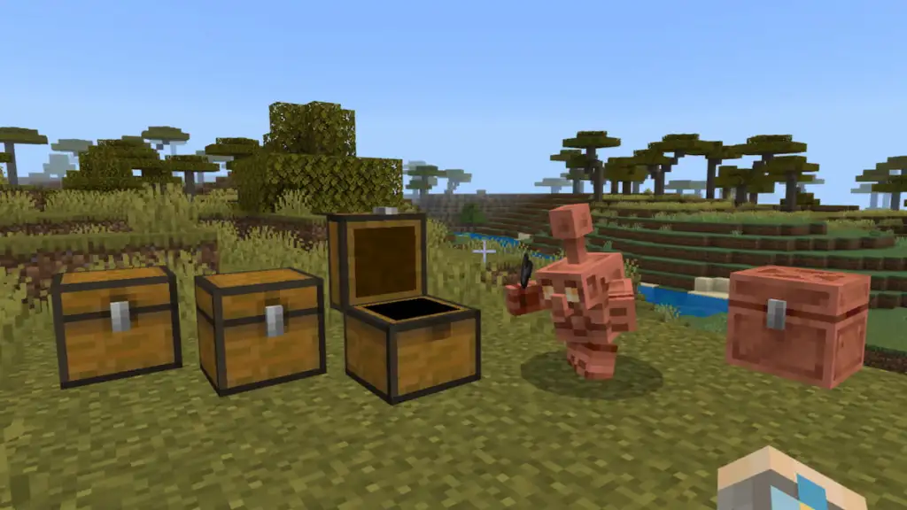 Comment fabriquer un Golem en cuivre dans Minecraft : Guide étape par étape 7 Un Golem de Cuivre triant des objets dans Minecraft