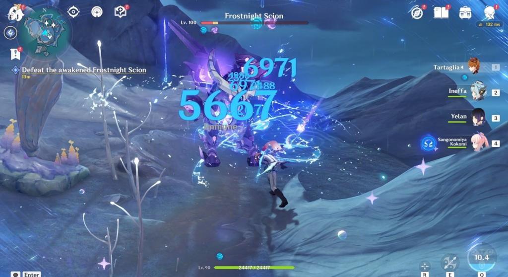 Genshin Impact Luna I : Guide complet de la quête de l'île verte 12 Vaincre l'Éveillé Frostnight Scion Genshin Impact