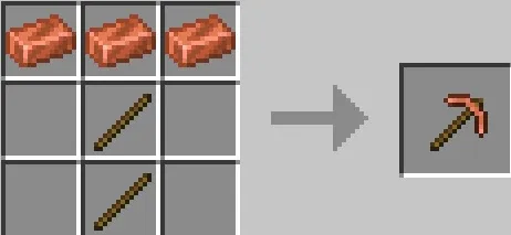 Création d'armures et d'outils en cuivre dans Minecraft : un guide étape par étape 12 Recette de Pioche en Cuivre
