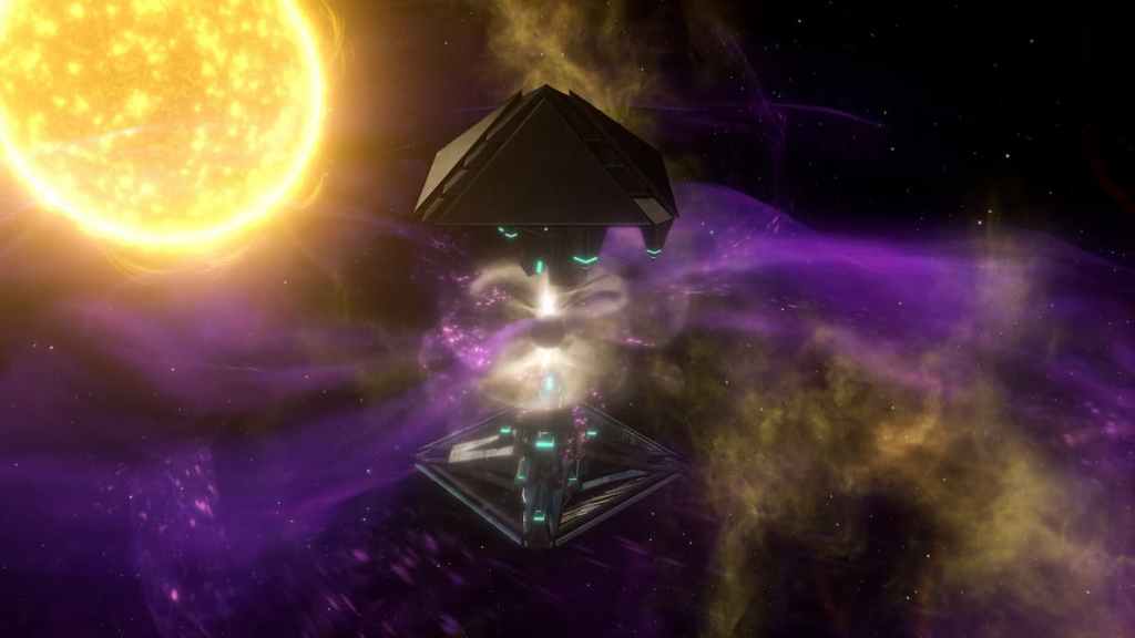 DLC Stellaris : Élevez votre expérience d'exploration spatiale aujourd'hui ! 6 Une mégastructure construite autour d'une étrange anomalie cosmique dans Stellaris.