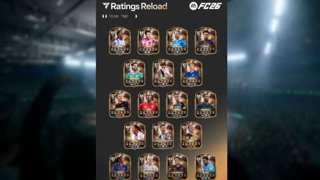 EA FC 26 Classements Reload Équipe 2 : Messi, De Bruyne, Doue & Plus ! 5 Équipe complète de EA FC 26 Ratings Reload Team 2
