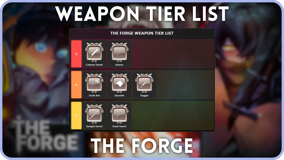 Classement des armes de l'Ultimate Forge : Guide de version BETA 5 Classement des armes de l'Ultimate Forge : Guide de version BETA
