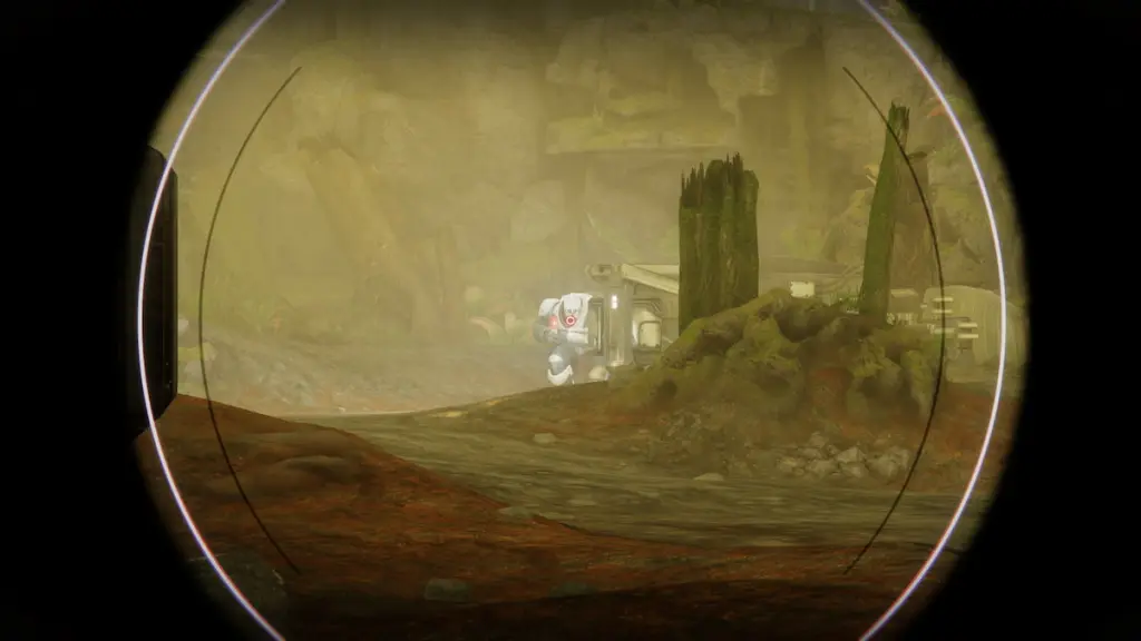 Destiny 2 : Comment obtenir les honneurs de la conspiration et meilleurs conseils 8 Un soldat de Barant Imperium vu à travers la lunette du fusil de sniper Conspiracy Honed dans Destiny 2.