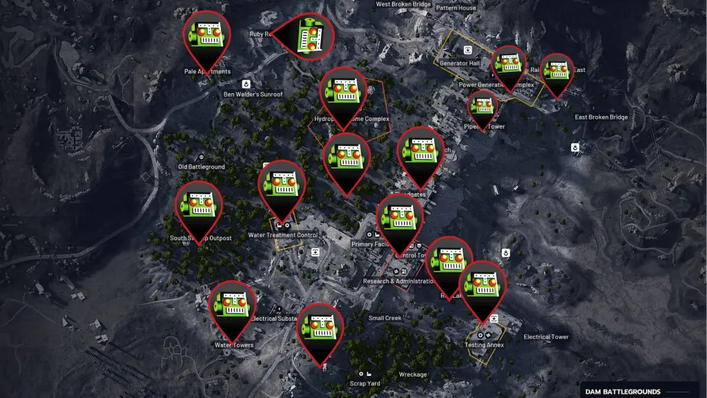 ARC Raiders Saison 2 : Guide complet des emplacements des caisses d'armes 6 Emplacements des caisses d'arme dans les zones de combat du barrage