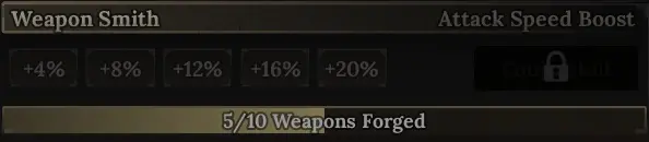 Guide complet des réalisations et compétences de Forge : Boostez votre progression 6 Réalisation Forgeron d'Armes dans The Forge