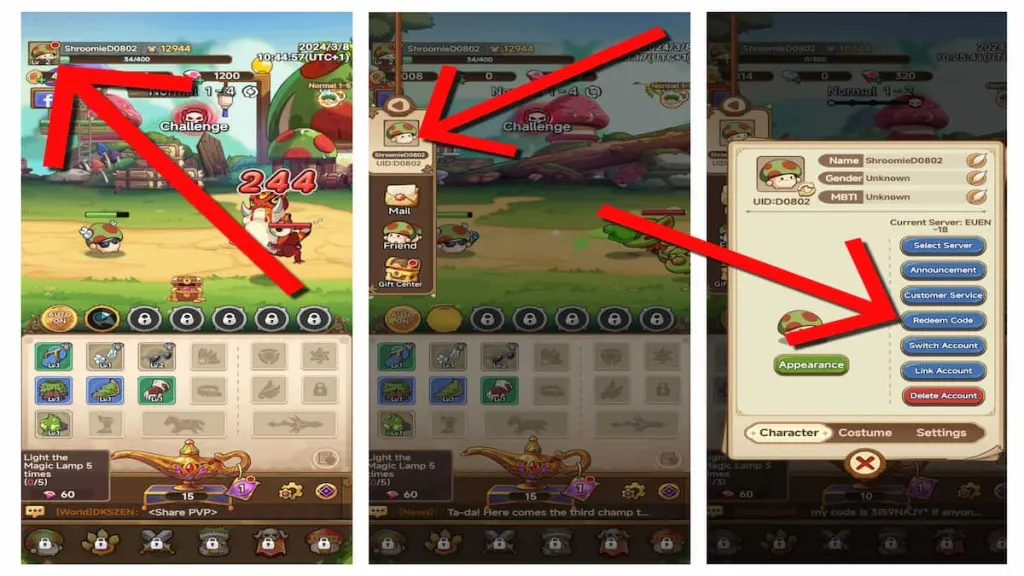 Légende des Codes de Champignons : Guide et Astuces de Décembre 2025 6 Comment échanger des codes dans Legend of Mushroom.
