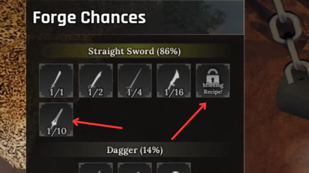 Guide complet de tous les plans dans The Forge : comment les obtenir 7 Recette d'arme de plan