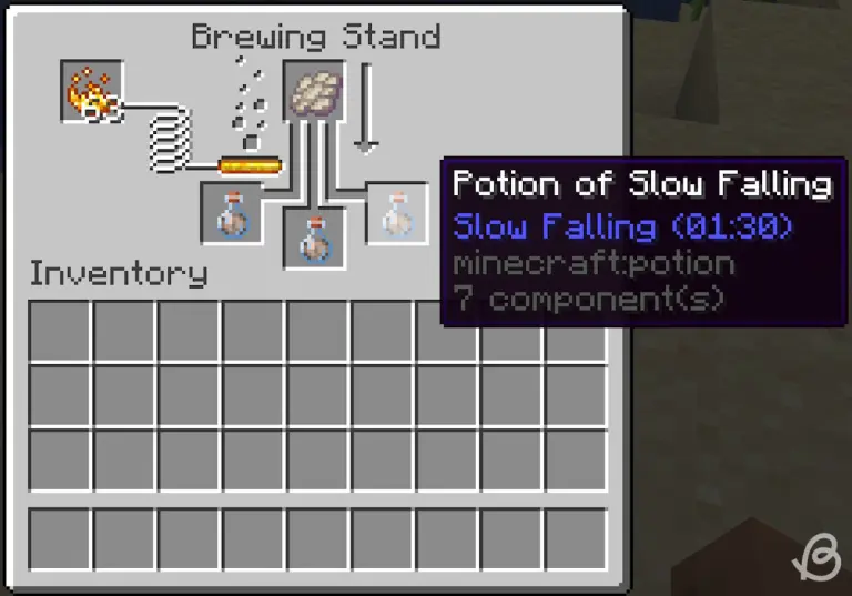 Guide de brassage Minecraft : Toutes les potions (1.21) 18 Minecraft-Potions-Potion-of-slow-falling-and-its-ingredient-in-Minecraft