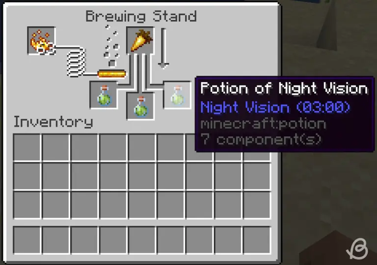 Guide de brassage Minecraft : Toutes les potions (1.21) 16 Minecraft-Potions-Potion-of-night-vision-and-its-ingredient-in-Minecraft