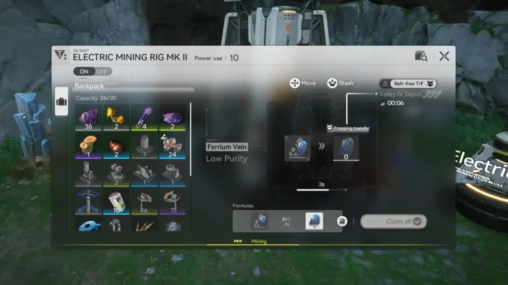 Arknights Endfield : Guide du complexe minier de Ferrium 7 The Ferrium Ore MKII Electric Mining Drill interface