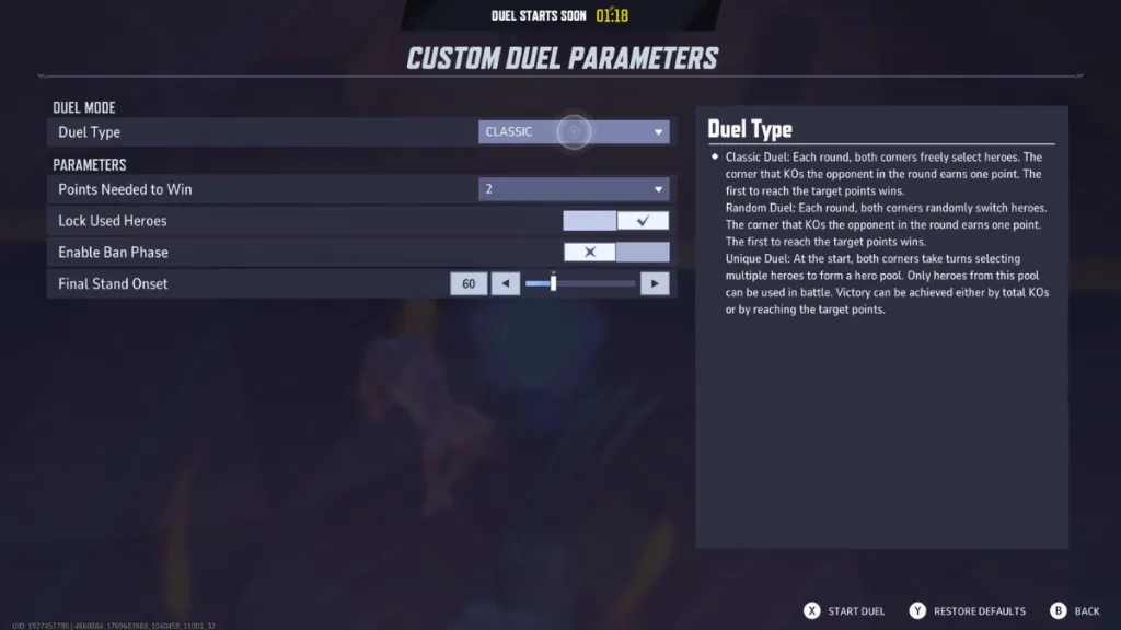 Marvel Rivals : Guide de duel – Club des cogneurs 9 Duel Parameters in Marvel Rivals