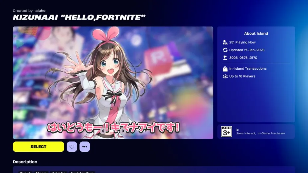 Concert Fortnite Kizuna AI : Date, Heure et Comment Participer ! 6 KizunaAI Fortnite map