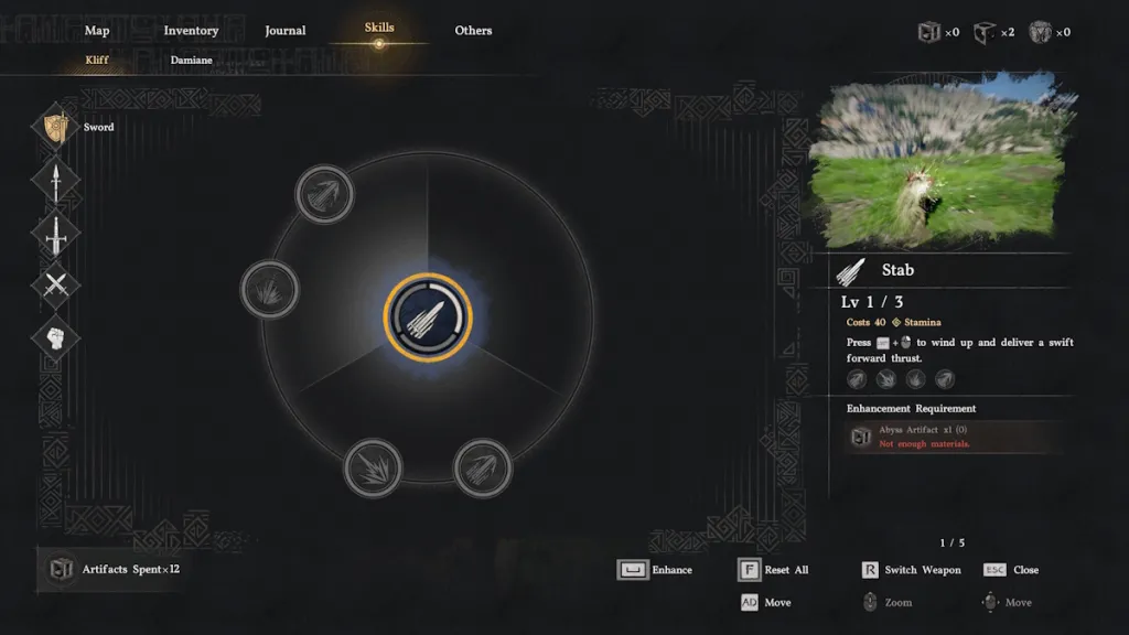 Crimson Desert : Comment entrer dans les cascades (Guide) 7 Stab skill in Crimson Desert