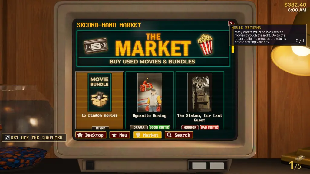 Obtenir et utiliser les codes SKU dans Retro Rewind : Simulateur de vidéoclub 6 Le marché dans Retro Rewind