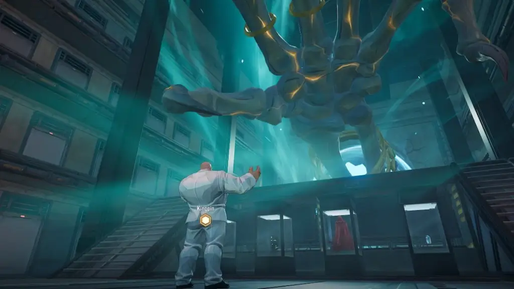 Comment obtenir le succès "Cellblock Chat" dans Marvel Rivals 6 Kingpin standing in vault in marvel rivals