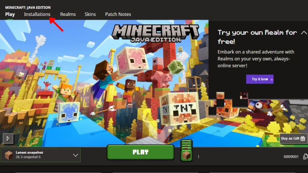 Comment allouer plus de RAM à Minecraft (Guide Facile) 6 Ouvrez l'onglet Installation dans le lanceur Minecraft.