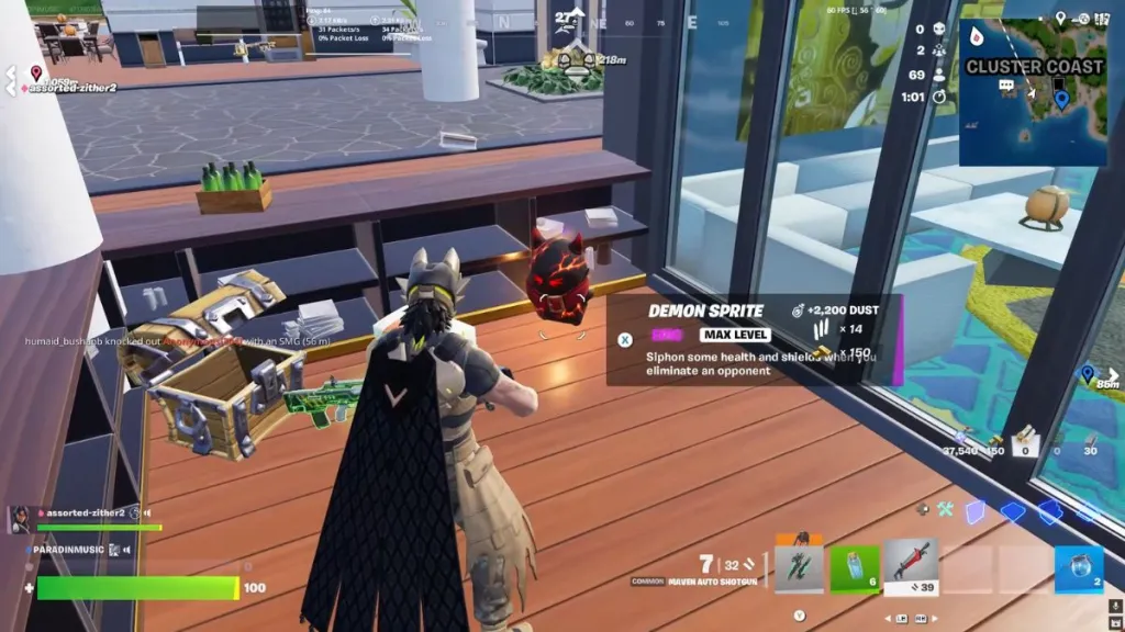 Comment obtenir le Sprite Démon dans Fortnite – Guide Facile Étape par Étape 6 Fortnite Demon Sprite out of a chest with weapons around it