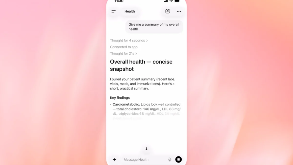 La santé de ChatGPT d'OpenAI se déploie dans le contexte de procès médicaux 5 La santé de ChatGPT d'OpenAI se déploie dans le contexte de procès médicaux